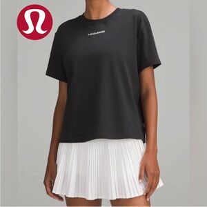 lululemon athletica Black Relaxed-Fit Cotton Jersey Wordmark Women's T-Shirt